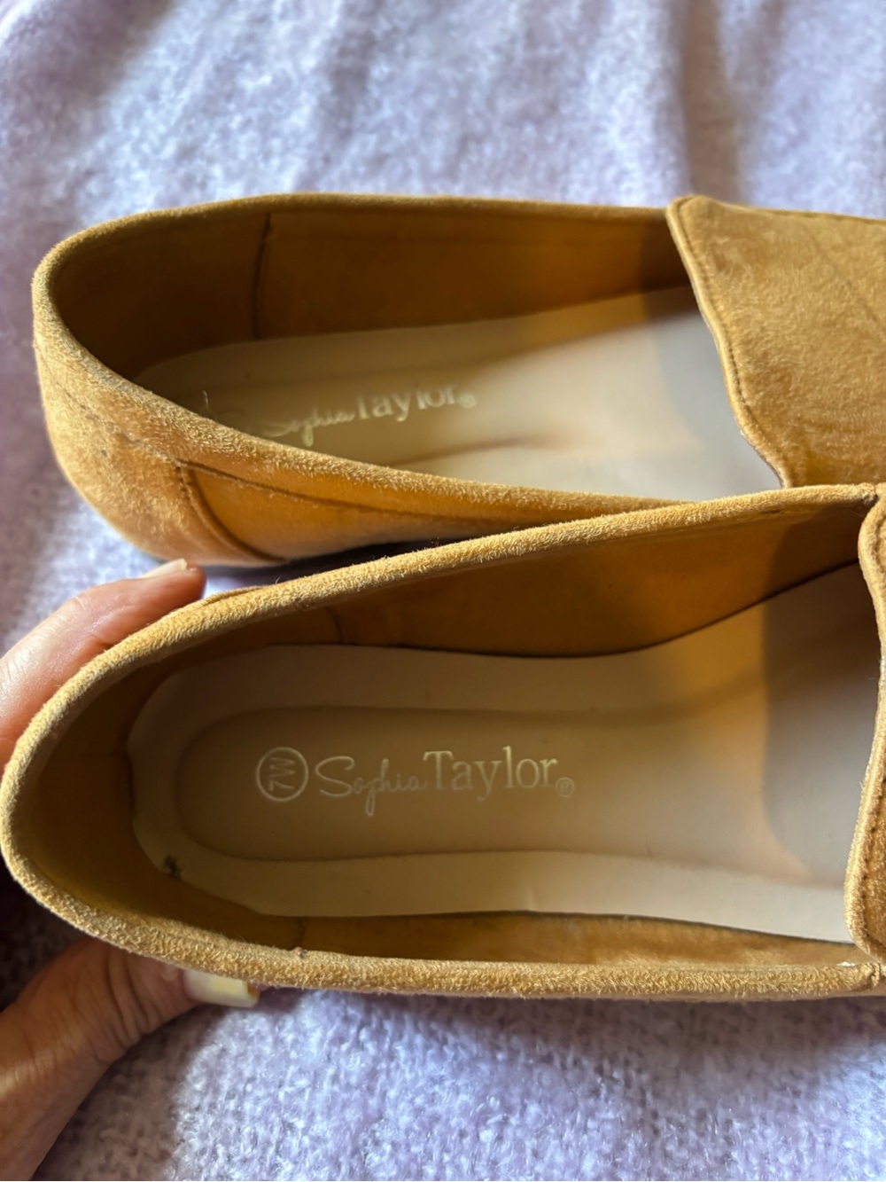 Suede Flat Loafers in tan